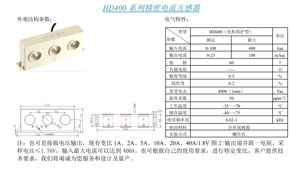 HD400參數(shù)