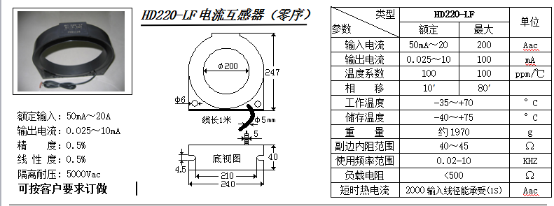 HD220-LF參數(shù)